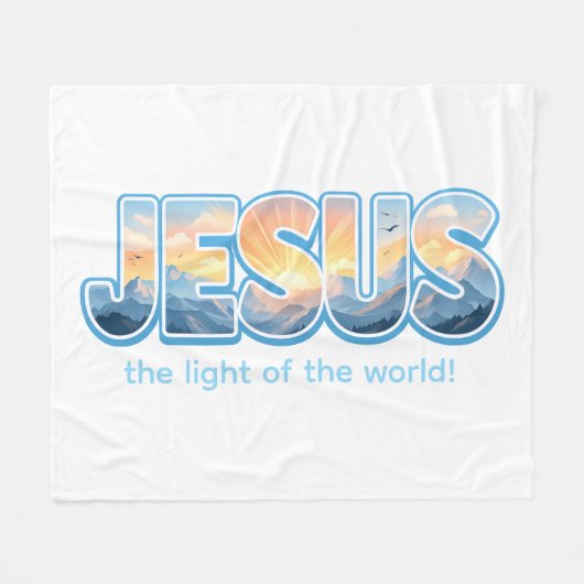 Jesus Sunrise Fleece Deken (Voorkant (Horizontaal))