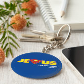 Jesus Superheld Sleutelhanger (Zijkant)