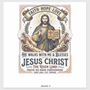 Jesus Surfen T-Shirt Inspirerend Geloof Sticker