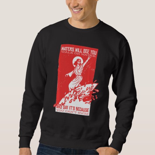 Jesus Surfing Christelijk Quote Funny Christians Trui (Voorkant)