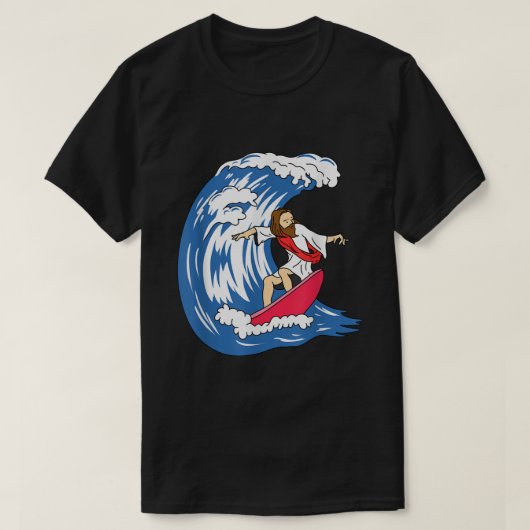 Jesus Surfing Funny Jesus T-shirt (Design voorkant)