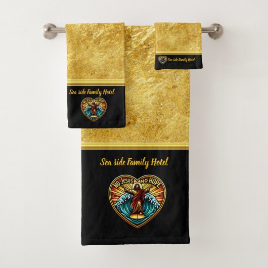Jesus surft golven van eindeloze hoop (B) Bad Handdoek (Insitu)