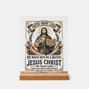 Jesus Surft T-Shirt Inspirerend Geloof Acryl Bord