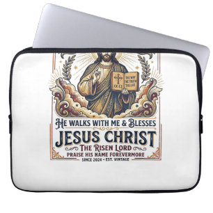 Jesus Surft T-Shirt Inspirerend Geloof Laptop Sleeve