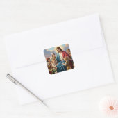 Jesus Surrounded by Children Vierkante Sticker (Envelop)