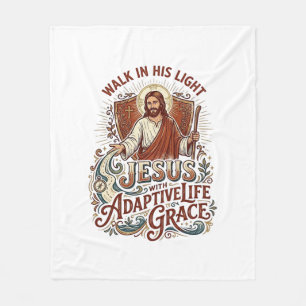 Jesus T-shirt voor stimulans voor mensen met een b Fleece Deken