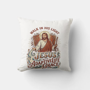 Jesus T-shirt voor stimulans voor mensen met een b Kussen