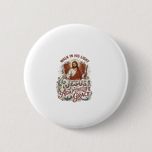Jesus T-shirt voor stimulans voor mensen met een b Ronde Button 5,7 Cm