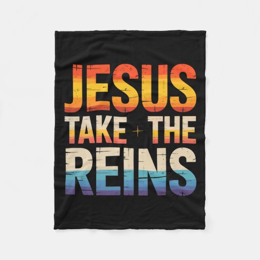 Jesus Take The Reins - Insrational Christian Surre Fleece Deken (Voorkant)