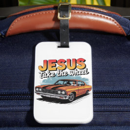 Jesus Take the Wheel  Muscle Car Bagagelabel