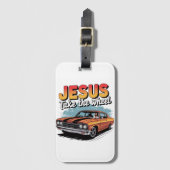 Jesus Take the Wheel Muscle Car Bagagelabel (Voorkant (verticaal))