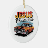 Jesus Take the Wheel Muscle Car Keramisch Ornament (Rechts)