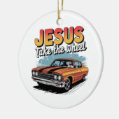 Jesus Take the Wheel Muscle Car Keramisch Ornament (Links)