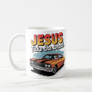 Jesus Take the Wheel  Muscle Car Koffiemok