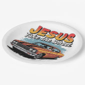 Jesus Take the Wheel  Muscle Car Papieren Bordje (Gekanteld)