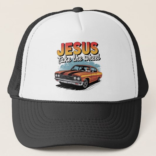 Jesus Take the Wheel  Muscle Car Trucker Pet (Voorkant)
