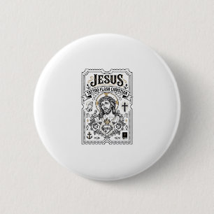 Jesus Tatoeage Flash Christelijke Jezus Tatoeage F Ronde Button 5,7 Cm