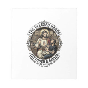 Jesus Tattoo Artist Studio T-Shirt Inspirerend F Notitieblok
