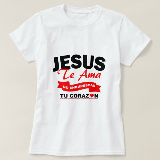jesus te ama camisas cristianas Christelijk Spaans T-shirt (Design voorkant)
