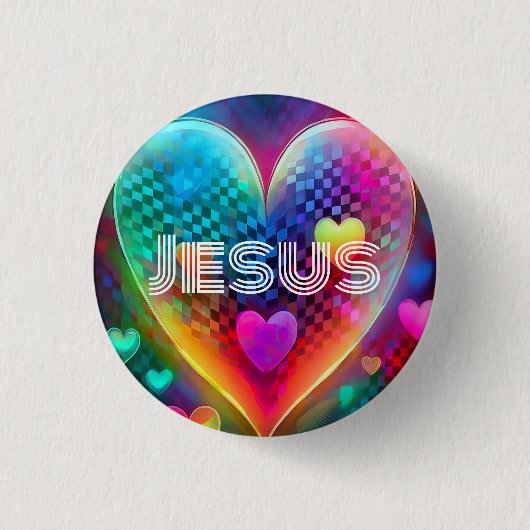 Jesus Techno Heart Button (Voorkant)