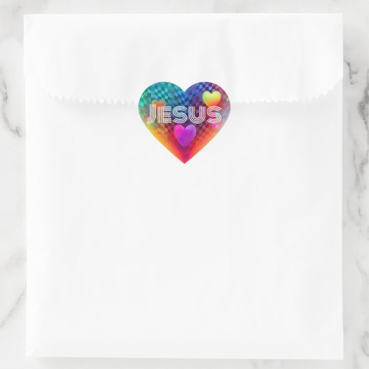 Jesus Techno Heart Hart Sticker (Tas)