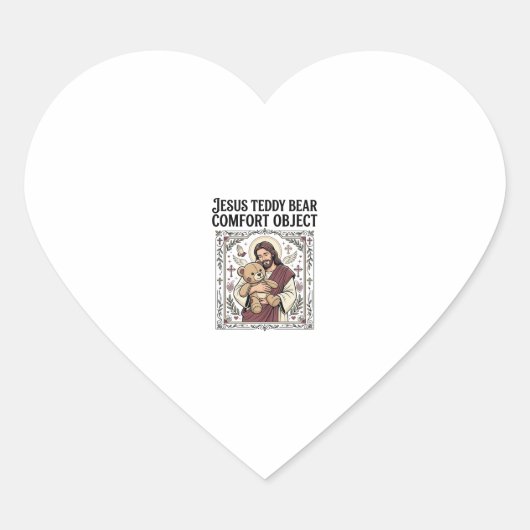 Jesus Teddybeer Troostobject Jesus Teddybeer C Hart Sticker (Voorkant)