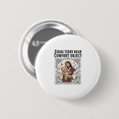 Jesus Teddybeer Troostobject Jesus Teddybeer C Ronde Button 5,7 Cm (Voorkant /achterkant)