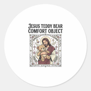 Jesus Teddybeer Troostobject Jesus Teddybeer C Ronde Sticker