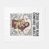Jesus Teddybeer Troostobject Jezus Teddybeer C Fleece Deken (Voorkant (Horizontaal))