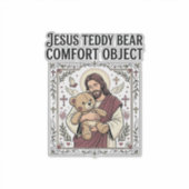 Jesus Teddybeer Troostobject Jezus Teddybeer C Sticker (Voorkant)