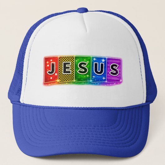 JESUS - tekstblokken Trucker Pet (Voorkant)
