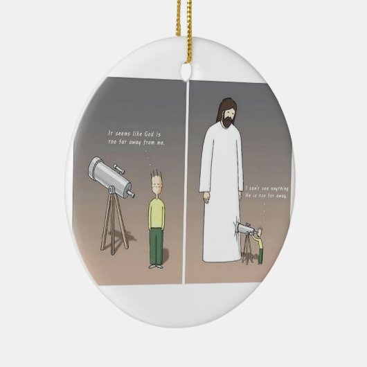 Jesus Telescope Keramisch Ornament (Rechts)