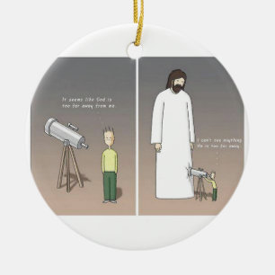 Jesus Telescope Keramisch Ornament