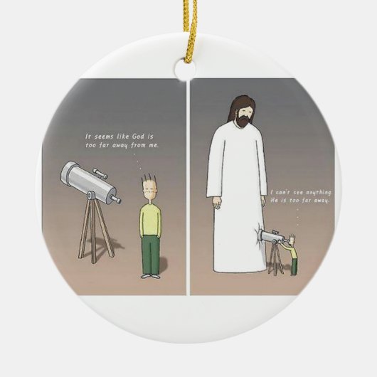 Jesus Telescope Keramisch Ornament (Voorkant)
