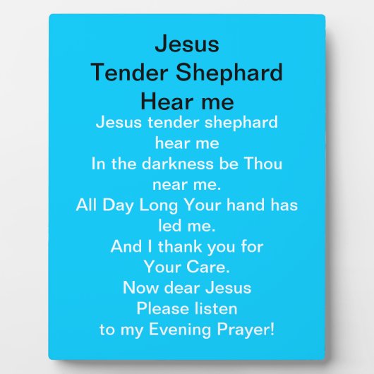 Jesus Tender Shephard hoort me Plaque Fotoplaat (Voorkant)