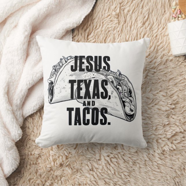 Jesus Texas en Tacos Grappig Eten Cinco De Mayo Kussen (Deken)