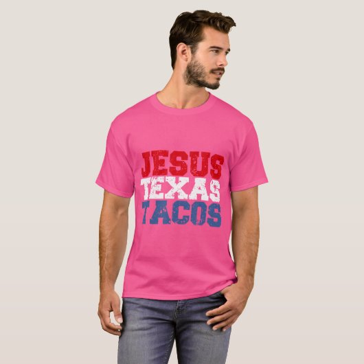 Jesus Texas Tacos Grappig eten en Christelijk Geze T-shirt (Voorkant volledig)