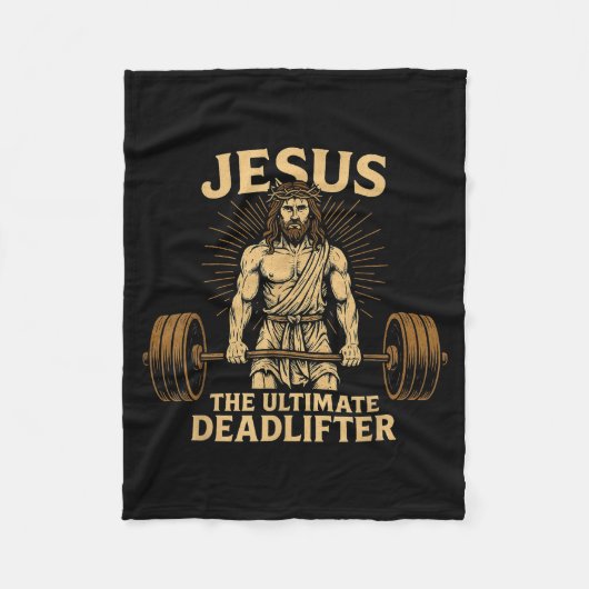 Jesus The Deadlifter Christian Fitness  Fleece Deken (Voorkant)