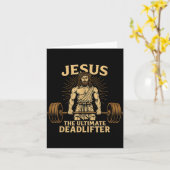 Jesus The Deadlifter Christian Fitness  Kaart (Gele Bloem)