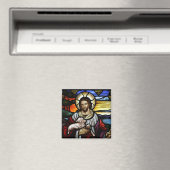 Jesus The Good Shepherd Glas in lood Magnet (Insitu (Vaatwasser))