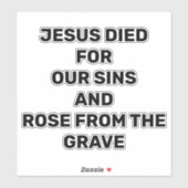 Jesus _The Gospel Message Car Sticker (Vel)