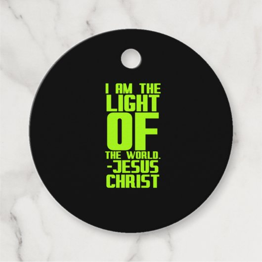 Jesus the light of the world Bible quote Christian Bedankjes Labels (Voorkant)
