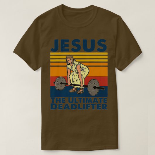 Jesus The Ultimate Deadlifter Fitness T-shirt (Design voorkant)