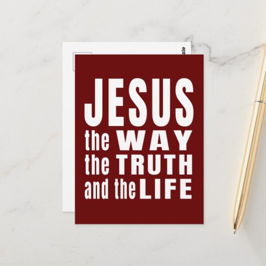 Jesus The Way The Truth and The Life Briefkaart (Voorkant / Achterkant in situ)