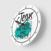 Jesus The Way The Truth And The Life Graphic Ronde Klok (Hoek)