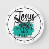 Jesus The Way The Truth And The Life Graphic Ronde Klok (Voorkant)
