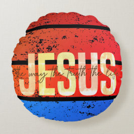 Jesus, the way the truth and the life sunset rond kussen
