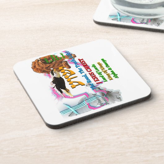 Jesus The Way ,The Truth. Life! Lion Of Judah Bier Onderzetter (Linkerzijde)