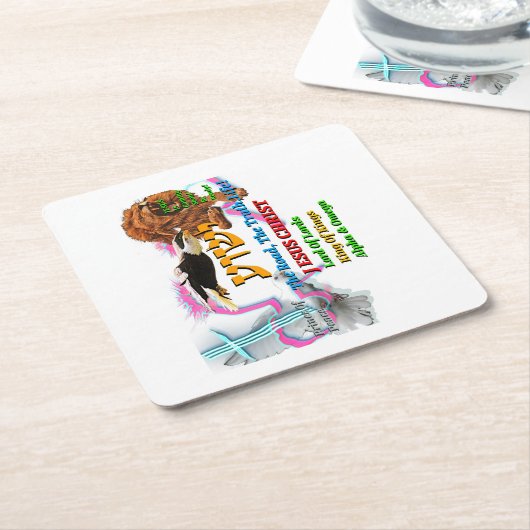 Jesus The Way ,The Truth. Life! Lion Of Judah Kartonnen Onderzetters (Schuin)