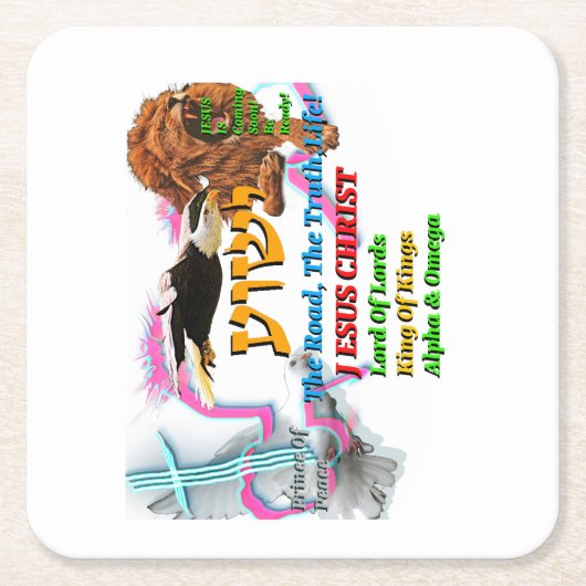 Jesus The Way ,The Truth. Life! Lion Of Judah Kartonnen Onderzetters (Voorkant)